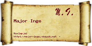 Major Inge névjegykártya